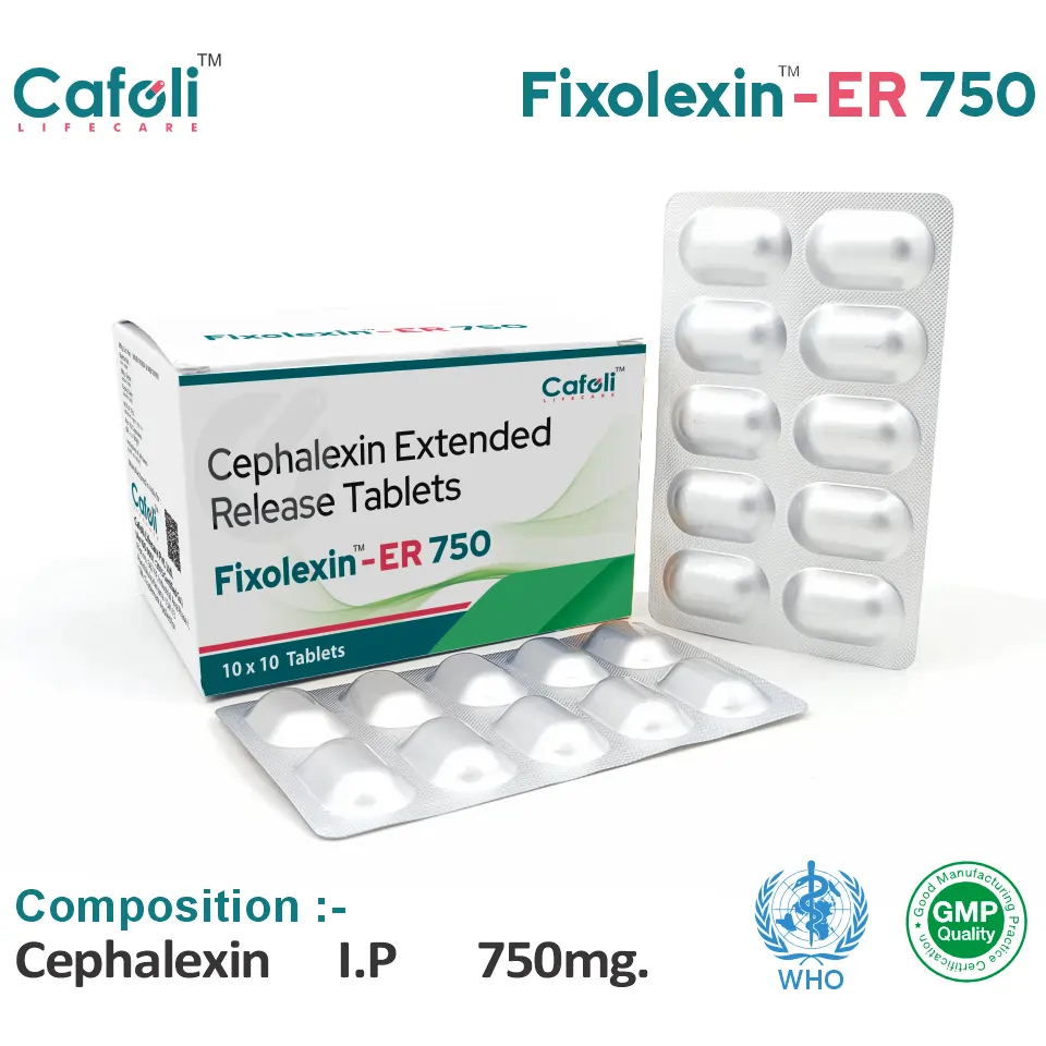 Cephalexin 750mg ER Tablet at the best price in PCD Pharma Franchise for Bacterial Infection Treatment